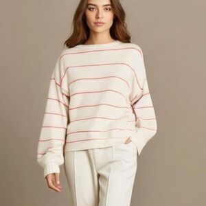 Barbour Cream and Pink Striped Sweater